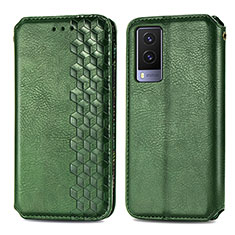 Coque Portefeuille Livre Cuir Etui Clapet S01D pour Vivo V21e 5G Vert