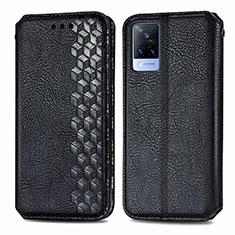 Coque Portefeuille Livre Cuir Etui Clapet S01D pour Vivo V21s 5G Noir