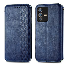 Coque Portefeuille Livre Cuir Etui Clapet S01D pour Vivo V23 5G Bleu