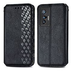 Coque Portefeuille Livre Cuir Etui Clapet S01D pour Vivo X70t Noir