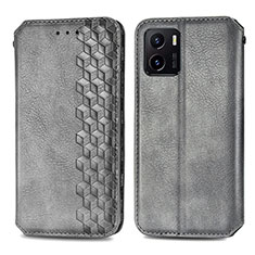 Coque Portefeuille Livre Cuir Etui Clapet S01D pour Vivo Y01 Gris