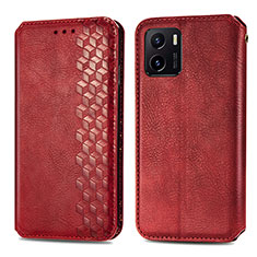 Coque Portefeuille Livre Cuir Etui Clapet S01D pour Vivo Y01 Rouge