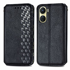 Coque Portefeuille Livre Cuir Etui Clapet S01D pour Vivo Y02S Noir