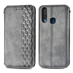 Coque Portefeuille Livre Cuir Etui Clapet S01D pour Vivo Y11 Gris