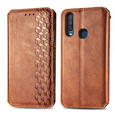 Coque Portefeuille Livre Cuir Etui Clapet S01D pour Vivo Y11 Marron