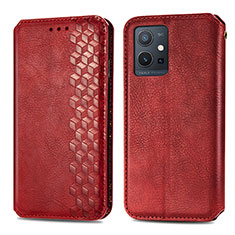 Coque Portefeuille Livre Cuir Etui Clapet S01D pour Vivo Y30 5G Rouge