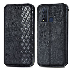 Coque Portefeuille Livre Cuir Etui Clapet S01D pour Vivo Y50 Noir