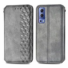 Coque Portefeuille Livre Cuir Etui Clapet S01D pour Vivo Y72 5G Gris