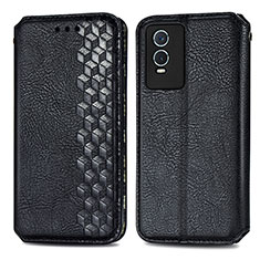 Coque Portefeuille Livre Cuir Etui Clapet S01D pour Vivo Y74s 5G Noir