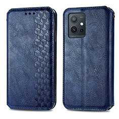 Coque Portefeuille Livre Cuir Etui Clapet S01D pour Vivo Y75 5G Bleu