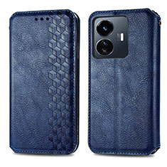 Coque Portefeuille Livre Cuir Etui Clapet S01D pour Vivo Y77e t1 Bleu