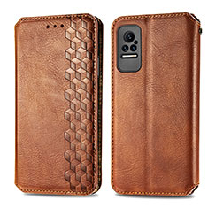 Coque Portefeuille Livre Cuir Etui Clapet S01D pour Xiaomi Civi 1S 5G Marron