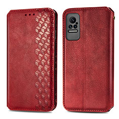 Coque Portefeuille Livre Cuir Etui Clapet S01D pour Xiaomi Civi 1S 5G Rouge