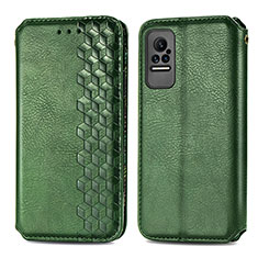 Coque Portefeuille Livre Cuir Etui Clapet S01D pour Xiaomi Civi 1S 5G Vert