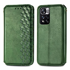 Coque Portefeuille Livre Cuir Etui Clapet S01D pour Xiaomi Mi 11i 5G (2022) Vert