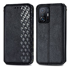 Coque Portefeuille Livre Cuir Etui Clapet S01D pour Xiaomi Mi 11T 5G Noir