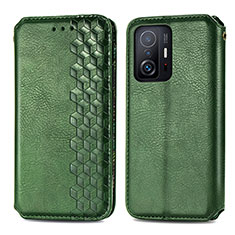 Coque Portefeuille Livre Cuir Etui Clapet S01D pour Xiaomi Mi 11T 5G Vert