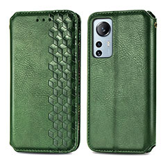 Coque Portefeuille Livre Cuir Etui Clapet S01D pour Xiaomi Mi 12 5G Vert