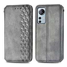 Coque Portefeuille Livre Cuir Etui Clapet S01D pour Xiaomi Mi 12 Lite 5G Gris