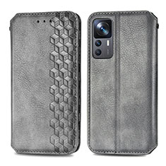 Coque Portefeuille Livre Cuir Etui Clapet S01D pour Xiaomi Mi 12T 5G Gris