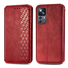 Coque Portefeuille Livre Cuir Etui Clapet S01D pour Xiaomi Mi 12T Pro 5G Rouge