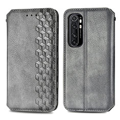 Coque Portefeuille Livre Cuir Etui Clapet S01D pour Xiaomi Mi Note 10 Lite Gris