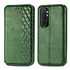 Coque Portefeuille Livre Cuir Etui Clapet S01D pour Xiaomi Mi Note 10 Lite Vert