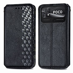 Coque Portefeuille Livre Cuir Etui Clapet S01D pour Xiaomi Poco C40 Noir