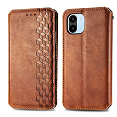 Coque Portefeuille Livre Cuir Etui Clapet S01D pour Xiaomi Poco C50 Marron