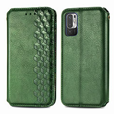 Coque Portefeuille Livre Cuir Etui Clapet S01D pour Xiaomi POCO M3 Pro 5G Vert