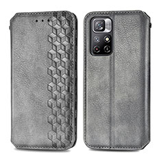 Coque Portefeuille Livre Cuir Etui Clapet S01D pour Xiaomi Poco M4 Pro 5G Gris