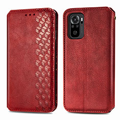 Coque Portefeuille Livre Cuir Etui Clapet S01D pour Xiaomi Poco M5S Rouge