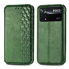 Coque Portefeuille Livre Cuir Etui Clapet S01D pour Xiaomi Poco X4 Pro 5G Vert