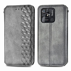 Coque Portefeuille Livre Cuir Etui Clapet S01D pour Xiaomi Redmi 10 Power Gris