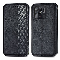 Coque Portefeuille Livre Cuir Etui Clapet S01D pour Xiaomi Redmi 10 Power Noir