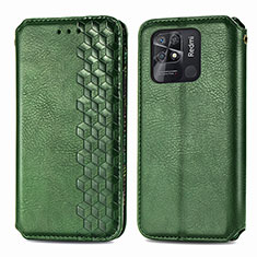 Coque Portefeuille Livre Cuir Etui Clapet S01D pour Xiaomi Redmi 10 Power Vert