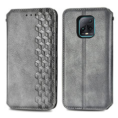 Coque Portefeuille Livre Cuir Etui Clapet S01D pour Xiaomi Redmi 10X Pro 5G Gris