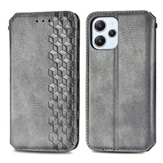 Coque Portefeuille Livre Cuir Etui Clapet S01D pour Xiaomi Redmi 12 4G Gris