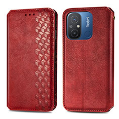 Coque Portefeuille Livre Cuir Etui Clapet S01D pour Xiaomi Redmi 12C 4G Rouge