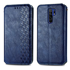 Coque Portefeuille Livre Cuir Etui Clapet S01D pour Xiaomi Redmi 9 Bleu