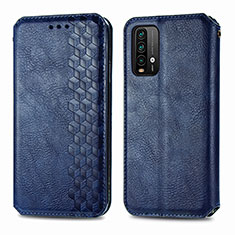 Coque Portefeuille Livre Cuir Etui Clapet S01D pour Xiaomi Redmi 9 Power Bleu