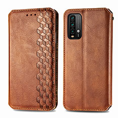 Coque Portefeuille Livre Cuir Etui Clapet S01D pour Xiaomi Redmi 9 Power Marron