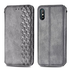 Coque Portefeuille Livre Cuir Etui Clapet S01D pour Xiaomi Redmi 9AT Gris