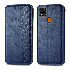 Coque Portefeuille Livre Cuir Etui Clapet S01D pour Xiaomi Redmi 9C Bleu