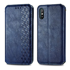 Coque Portefeuille Livre Cuir Etui Clapet S01D pour Xiaomi Redmi 9i Bleu