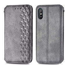 Coque Portefeuille Livre Cuir Etui Clapet S01D pour Xiaomi Redmi 9i Gris