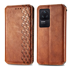 Coque Portefeuille Livre Cuir Etui Clapet S01D pour Xiaomi Redmi K40S 5G Marron