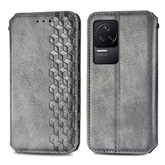 Coque Portefeuille Livre Cuir Etui Clapet S01D pour Xiaomi Redmi K50 5G Gris