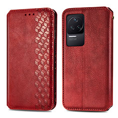 Coque Portefeuille Livre Cuir Etui Clapet S01D pour Xiaomi Redmi K50 5G Rouge