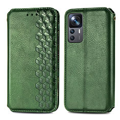 Coque Portefeuille Livre Cuir Etui Clapet S01D pour Xiaomi Redmi K50 Ultra 5G Vert